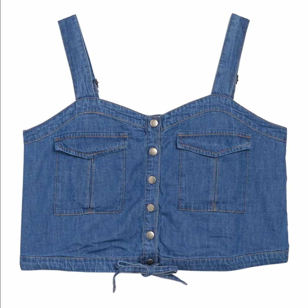 [FREE PEOPLE] Denim Sweetheart Crop